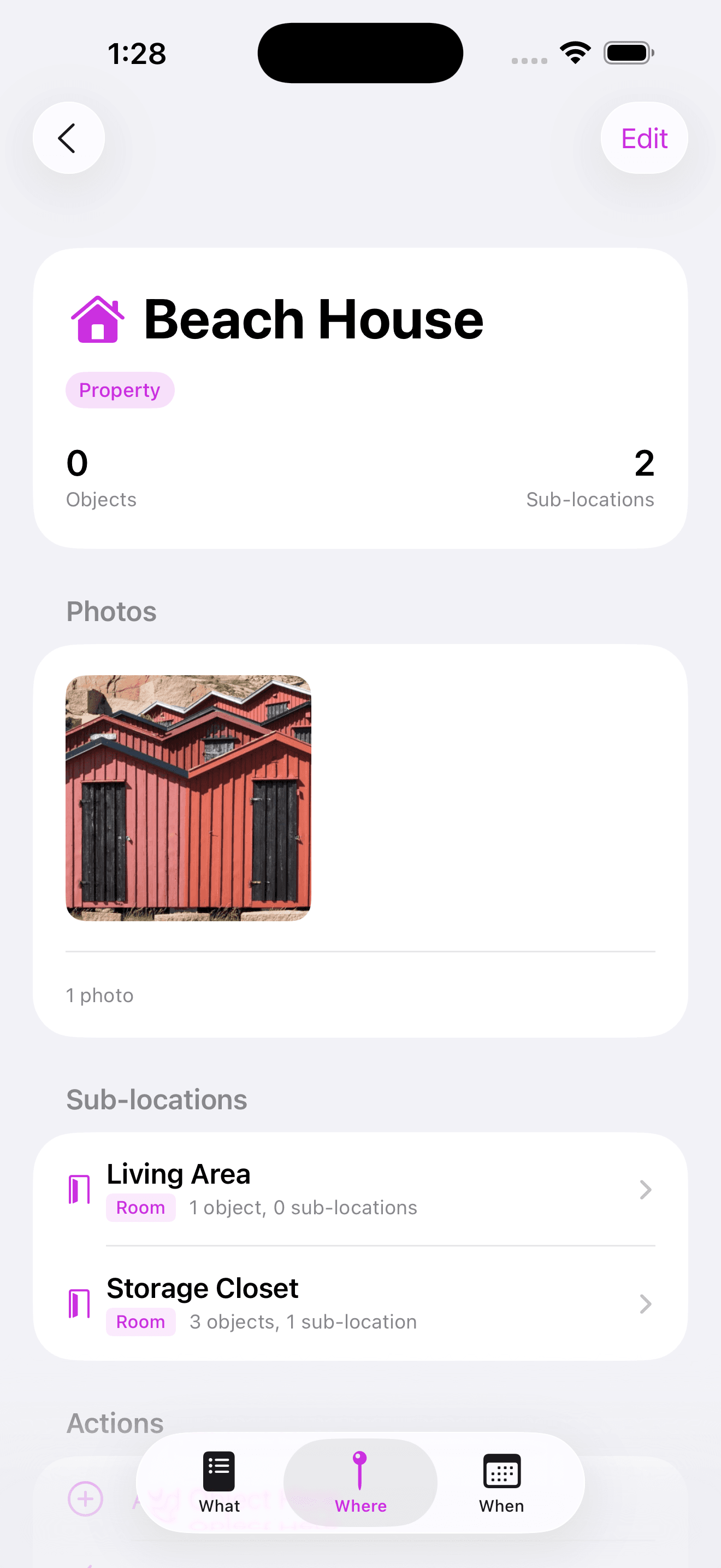 Whateren location detail for Beach House on iPhone